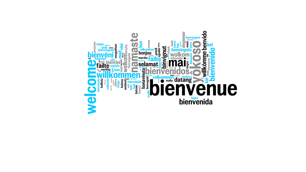 Image of the word welcome translated into other languages